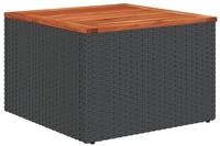 vidaXL Gartentisch, Outdoor Tisch Schwarz 55x55x37 cm Poly Rattan und...