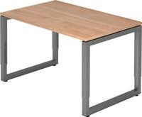 HAMMERBACHER Schreibtisch Schreibtisch O-Fu&szlig; eckig 120x80cm Nussbaum/Graphit