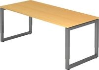HAMMERBACHER Schreibtisch Schreibtisch O-Fu&szlig; eckig 180x80cm Buche/Graphit