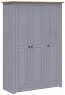vidaXL Kleiderschrank Mehrzweckschrank 3-T&uuml;rig Grau 118&times;50&times;171,5 cm Kiefer...