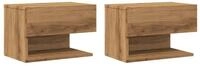vidaXL Nachttisch NA Wand-Nachttische2er Set Artisan-Eiche