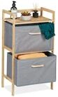 relaxdays Badregal Bambus Badregal mit 2 W&auml;schek&ouml;rben