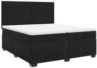 vidaXL Bett Boxspringbett mit Matratze Schwarz 200x200 cm Samt