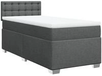 vidaXL Bett Boxspringbett mit Matratze Dunkelgrau 80x200 cm Stoff