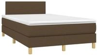 vidaXL Boxspringbett, Boxbett mit Matratze Dunkelbraun 120x190 cm Stoff