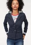 Sweatblazer KANGAROOS, Damen, Gr. 32, blau (marine, hellgrau, meliert), Sweatware,
