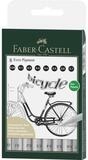 Faber-Castell K&uuml;nstlerstift Faber-Castell Ecco Pigment Tintenschreiber - 8er...