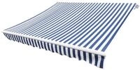 vidaXL Markise Markisenbespannung Canvas Blau & Wei&szlig; 450x300 cm