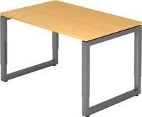 HAMMERBACHER Schreibtisch Schreibtisch O-Fu&szlig; eckig 120x80cm Buche/Graphit