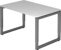 HAMMERBACHER Schreibtisch Schreibtisch O-Fu&szlig; eckig 120x80cm Grau/Graphit