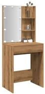 vidaXL Schminktisch, Schminktisch mit LED-Leuchten Artisan-Eiche 60x40x140 cm