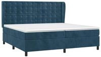 vidaXL Bett Boxspringbett mit Matratze Dunkelblau 200x200 cm Samt
