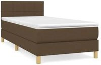 vidaXL Boxspringbett, Boxbett mit Matratze Dunkelbraun 90x190 cm Stoff