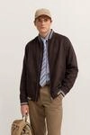 Collegejacke BUGATTI "Regular Fit", Herren, Gr. 48, braun (90, braun), 100%