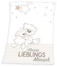 Babydecke Kleiner Lieblingsmensch, Herding, mit Teddy und Schaf, Kuscheldecke