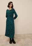 Tamaris Maxikleid aus elastischer Viskosemischung, taillierte Passform mit...