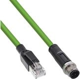 Inline Industrie Netzwerkkabel, M12 4pol D-kodiert St. zu RJ45 St., PUR, 3m...