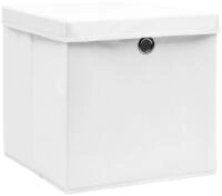 vidaXL Aufbewahrungsbox, Ordnungsboxen mit Deckeln 4 Stk. 28x28x28 cm Wei&szlig;