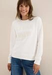 Sweatshirt CECIL, Damen, Gr. L (42), wei&szlig; (vanillewei&szlig;), Sweatware,...
