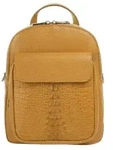 Cluty Cityrucksack, echt Leder, Made in Italy gelb