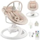 MoMi Babyschaukel PEARL Babywippe mit Bluetooth, 360&deg; Sitzdrehung, 2 Modi in...