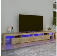vidaXL TV-Board vidaXL TV-Schrank mit LED-Leuchten Sonoma-Eiche 260x36,5x40 cm