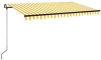 vidaXL Markise Sonnenschutz Manuell Einziehbar 400x350 cm Gelb und Wei&szlig;