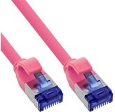 Inline Patchkabel Slim, Cat.6A, S/FTP, TPE (LSZH) flexibel, PoE, magenta, 25m