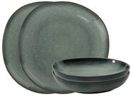 Villeroy & Boch Geschirr-Set Lave gris Tafelset (4-tlg), 2 Personen, Steingut,
