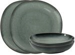 Geschirr-Set VILLEROY & BOCH "Lave gris Tafelset", gr&uuml;n (grau), 4, Steingut,