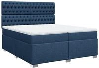 vidaXL Bett Boxspringbett mit Matratze Blau 200x200 cm Stoff