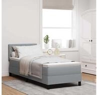 vidaXL Bettgestell vidaXL Boxspringbett mit Kopfteil Hellgrau 80 x 200 cm Stoff