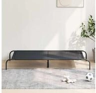 vidaXL Hundebett, Hundebett Erh&ouml;ht Schwarz 150x90x20 cm Textilene und Stahl