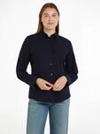 Hemdbluse TOMMY HILFIGER "ESS POPLIN REGULAR SHIRT", Damen, Gr. 32, blau (desert