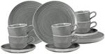 Geschirr-Set SELTMANN WEIDEN "Kaffeeservice Terra 18er Set", grau (perlgrau), 18,