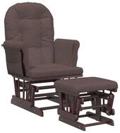 vidaXL Schaukelstuhl Schaukelsessel mit Hocker Gleitend Braun Stoff (1 St)