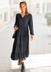 LASCANA Maxikleid mit Animalprint und Volants aus gewebter Viskose, locker...