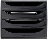 EXACOMPTA Schubladenbox ECOBOX Schubladenbox mit 4 Schubladen - Schwarz -...