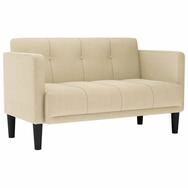 vidaXL Sofa Zweisitzer-Sofa Creme 111 cm Stoff, 1 Teile