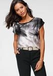 Shirtbluse LAURA SCOTT, Damen, Gr. 34, beige (beige, schwarz, bedruckt), Web,
