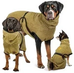 Rudelk&ouml;nig Hundebademantel aus 100% Baumwolle, Saugstarker Hundebademantel,...