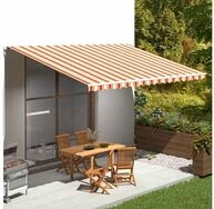 vidaXL Markise vidaXL Ersatzstoff f&uuml;r Markise Gelb und Orange 500x350 cm...