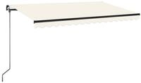 vidaXL Markise Sonnenschutz Manuell Einziehbar 400x350 cm Creme
