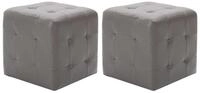 vidaXL Nachttisch Nachttische 2 Stk. Grau 30&times;30&times;30 cm Kunstleder (2-St)