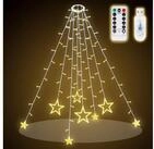 Salcar LED-Lichterkette Christbaumbeleuchtung mit Ring Sterne Lichterkette