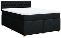 vidaXL Bett Boxspringbett mit Matratze Schwarz 140x190 cm Stoff