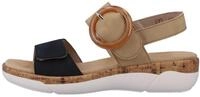 Keilsandalette REMONTE, Damen, Gr. 45, blau (sand, dunkelblau), Leder, Lederimitat,