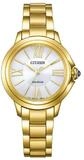 Citizen Solaruhr EM1162-52A, Eco-Drive Solar Damenarmbanduhr Goldfarben
