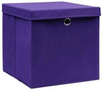 vidaXL Aufbewahrungsbox, Aufbewahrungsboxen mit Deckeln 4 Stk. Lila 32x32x32 cm...