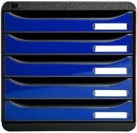 EXACOMPTA Schubladenbox Schubladenbox Big Box Plus 5 offene Schubladen blau...